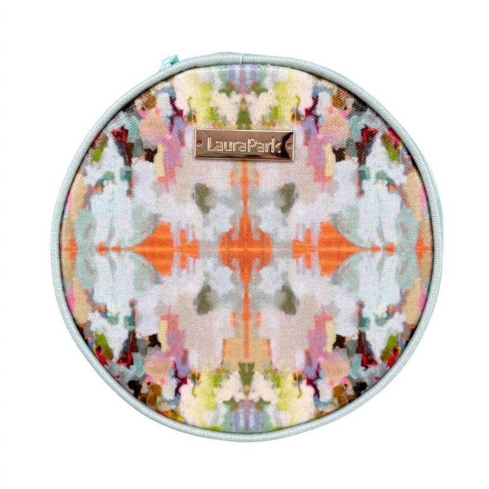 NEW LAURA PARK brooks avenue round jewelry case in multi